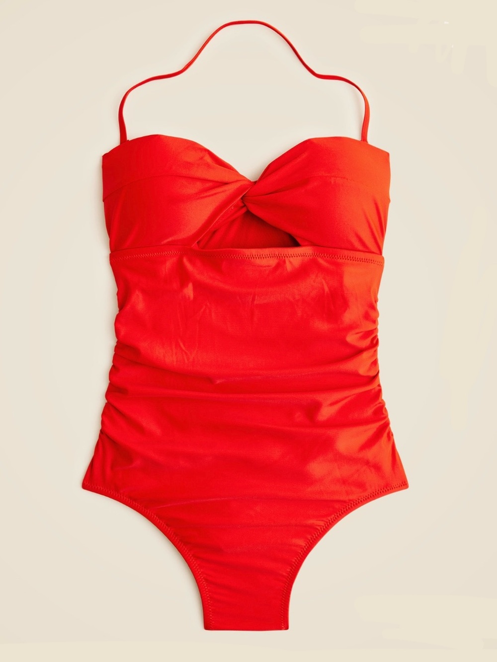 J.Crew Gemma ruched bandeau cutout one-piece
